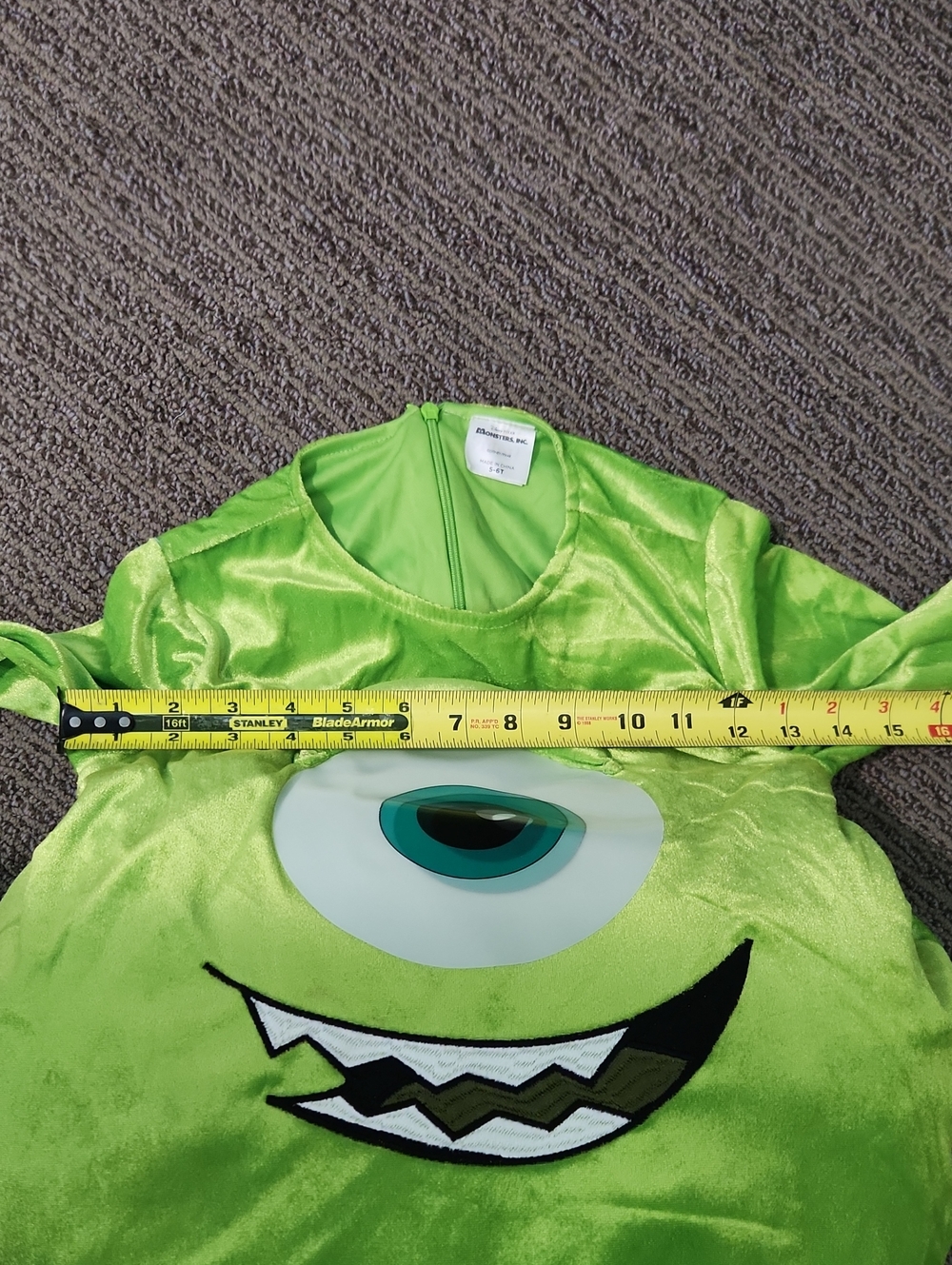 Spirit Halloween Monsters Inc Mike Wazowski Costume Toddler 5T-6T - Picture 8 of 16